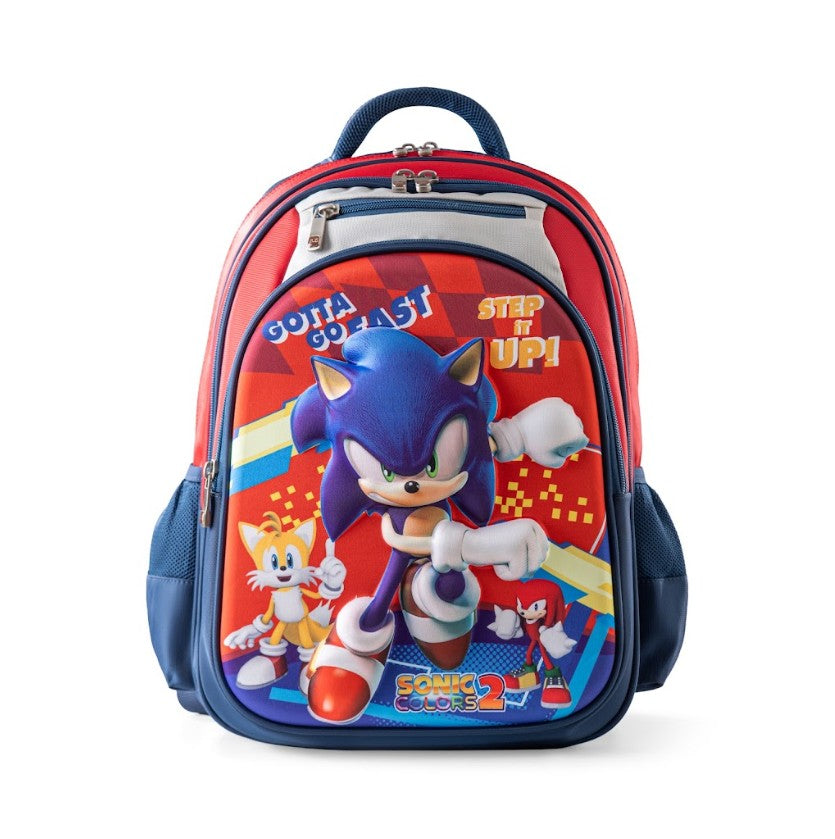 3D Sonic Gotta Go Fast Trolley School Bag Set