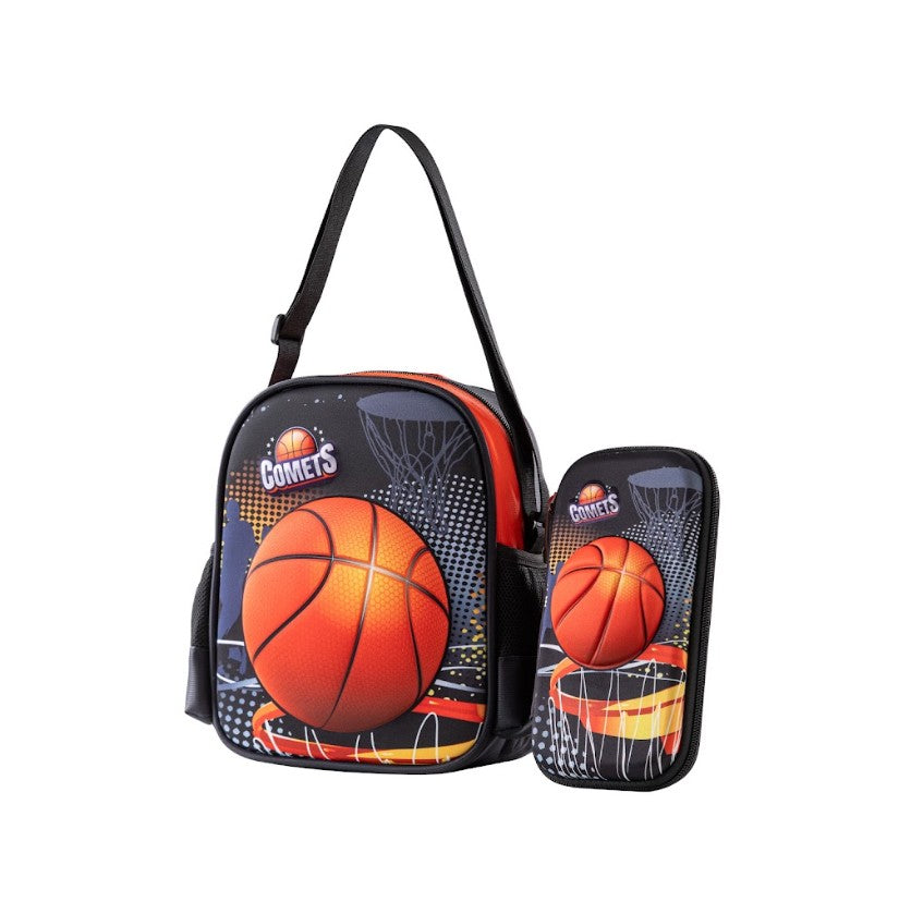 3D Slam Dunk Basketball Trolley School Bag Set