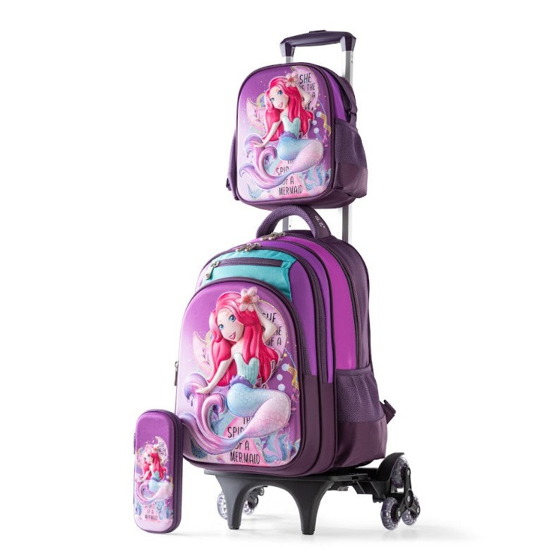 Magical Mermaid 3-in-1 Trolley School Bag Set