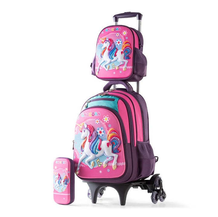 Magical Unicorn 3-in-1 Trolley School Bag Set