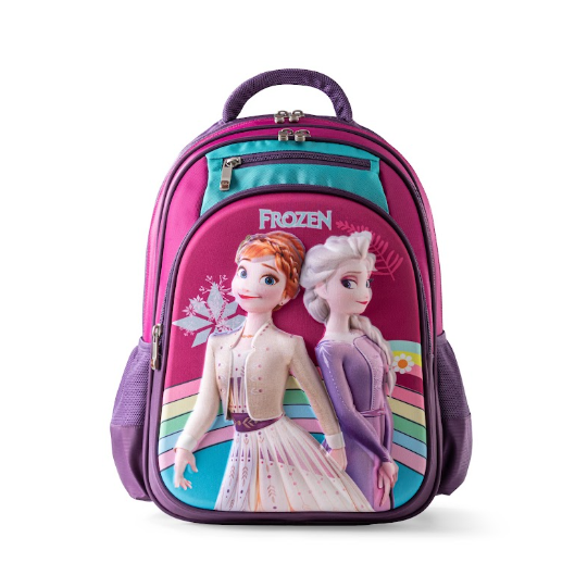 3D Frozen Princesses 6-Wheel Rolling School Backpack Bundle