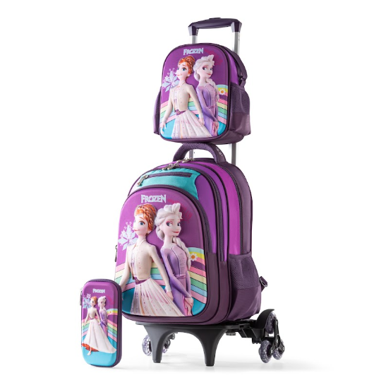 Frozen Kingdom 3-Piece Stair-Climbing Trolley Backpack Set