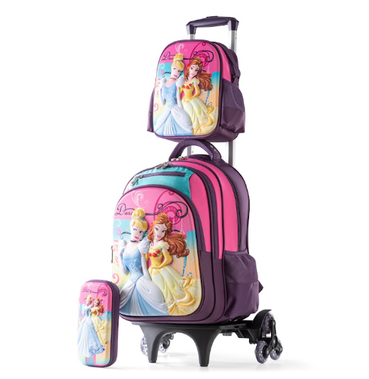 Princess Realm 3-Piece Stair-Climbing Trolley Backpack Set