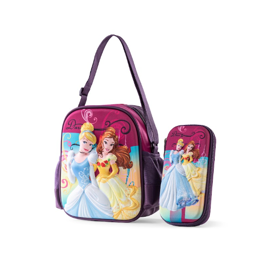 Fairytale Princesses 3D Embossed Trolley School Bag Set (3-in-1)