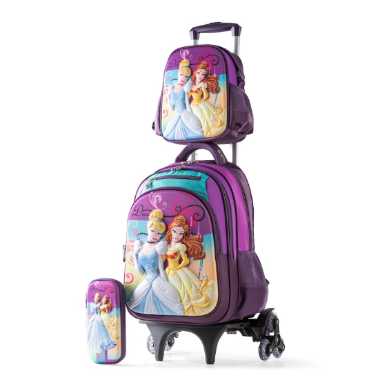 Enchanted Princess Realm 3-Piece Stair-Climbing Trolley Bag Set