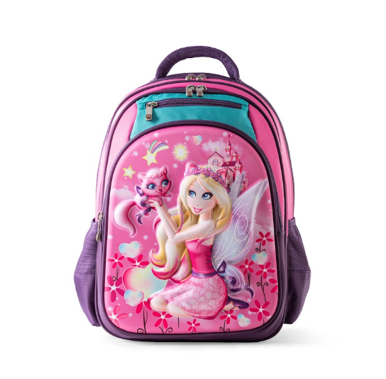 Magical Fairy & Pet 3D Embossed Trolley School Bag Set (3-in-1)