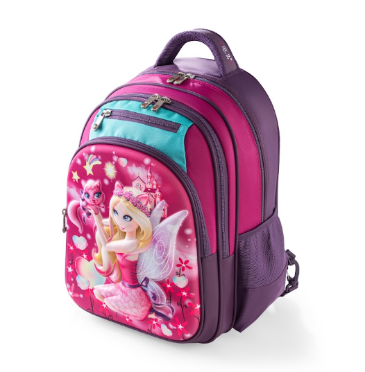 Enchanted Fairy Princess 3D Embossed Trolley School Bag Set (3-in-1)