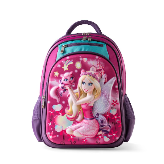 Enchanted Fairy Princess 3D Embossed Trolley School Bag Set (3-in-1)