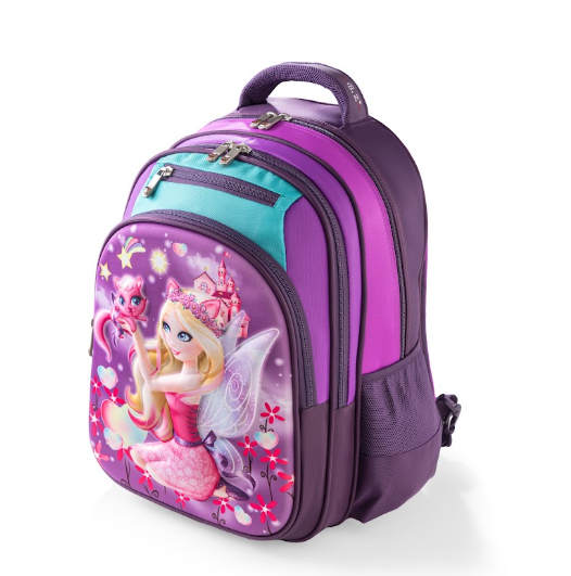 Enchanted Fairy Princess 3D Embossed Trolley School Bag Set (3-in-1)