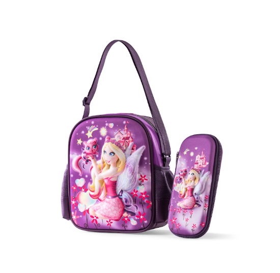 Enchanted Fairy Princess 3D Embossed Trolley School Bag Set (3-in-1)