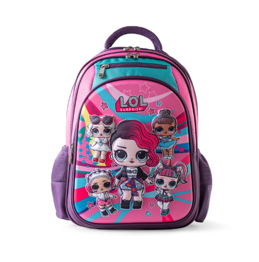 LOL Surprise Dolls 3D Embossed Trolley School Bag Set (3-in-1)
