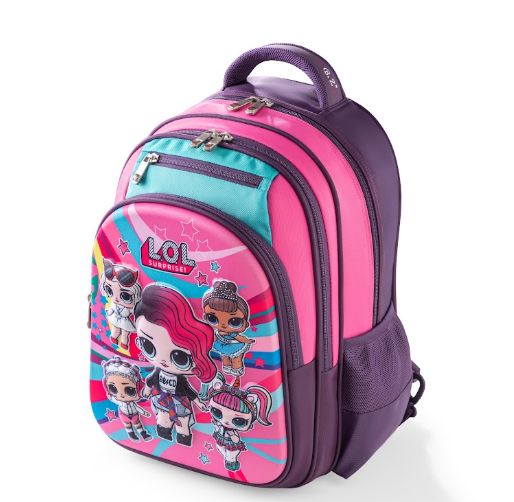 LOL Surprise Dolls 3D Embossed Trolley School Bag Set (3-in-1)