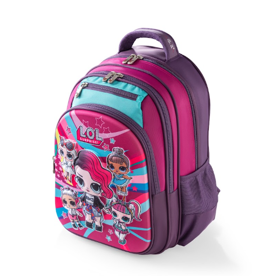 LOL Surprise Dolls 3D Embossed Trolley School Bag Set (3-in-1)