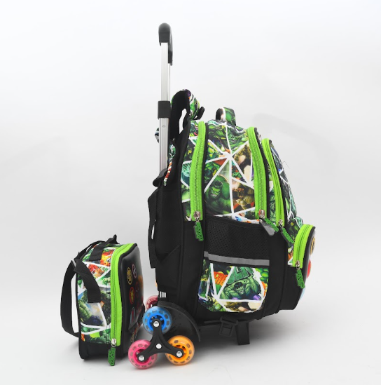 Avengers Superhero Geometric Trolley School Bag Set (3-in-1)