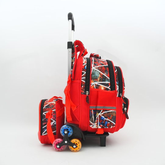 Title: Spider-Man & Superheroes Geometric Trolley School Bag Set (3-in-1)