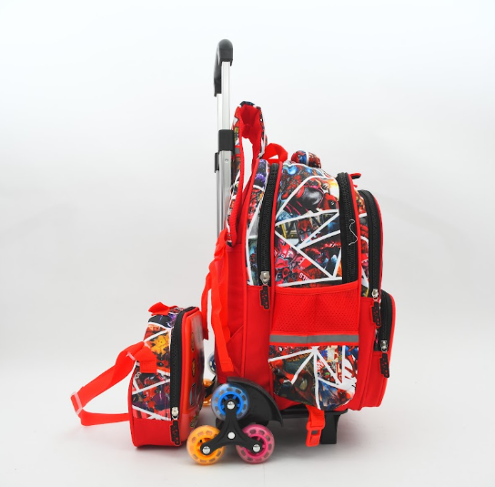 Title: Spider-Man & Superheroes Geometric Trolley School Bag Set (3-in-1)