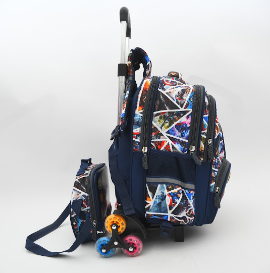Captain America Avengers Geometric Trolley School Bag Set (3-in-1)