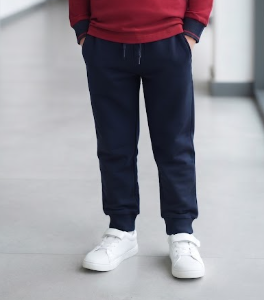 100% Cotton Navy Blue Cuffed Jogger Sweatpants