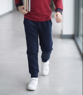 100% Cotton Navy Blue Cuffed Jogger Sweatpants