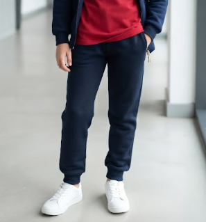 100% Cotton Navy Blue Cuffed Jogger Sweatpants