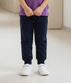100% Cotton Navy Blue Cuffed Jogger Sweatpants