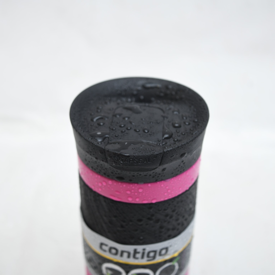 Contigo Snapseal Byron Stainless Steel Travel Mug with Textured Silicone Grip - Vibrant Pink  ( 470 ML )
