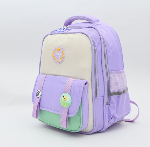 Preppy Color-Block School Backpack