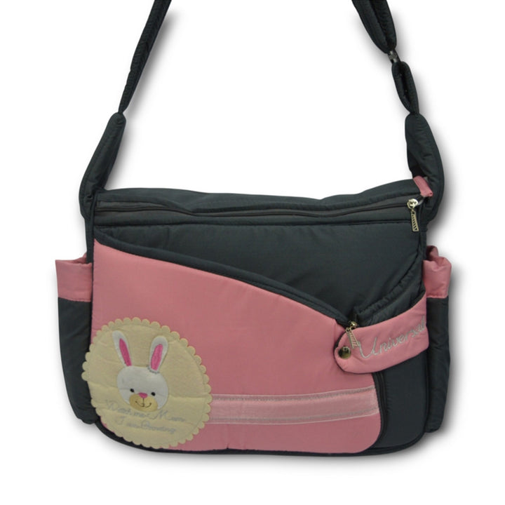 Cute Embroidered Animal Patch Diaper Bag with Matching Changing Mat