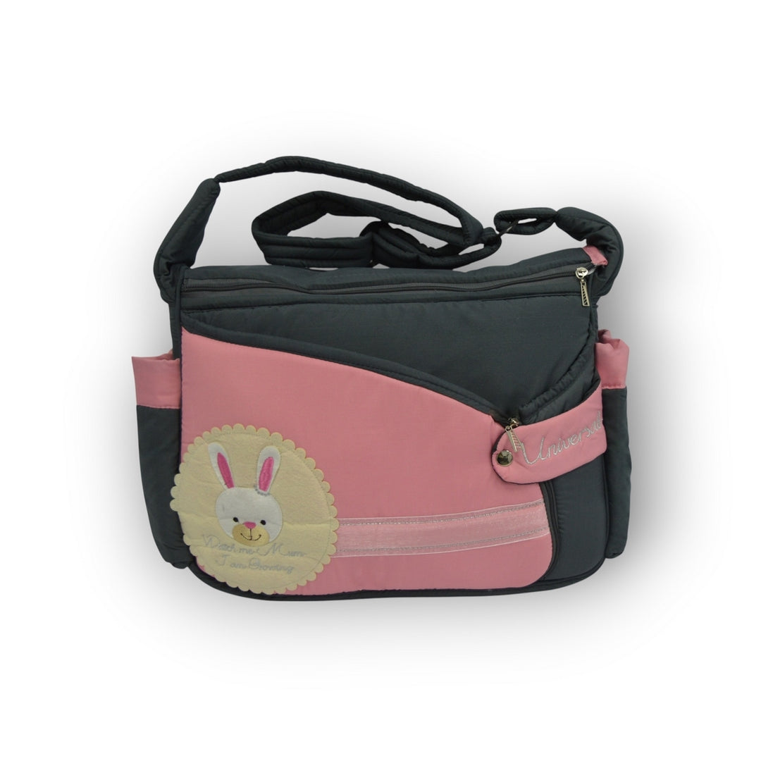 Cute Embroidered Animal Patch Diaper Bag with Matching Changing Mat