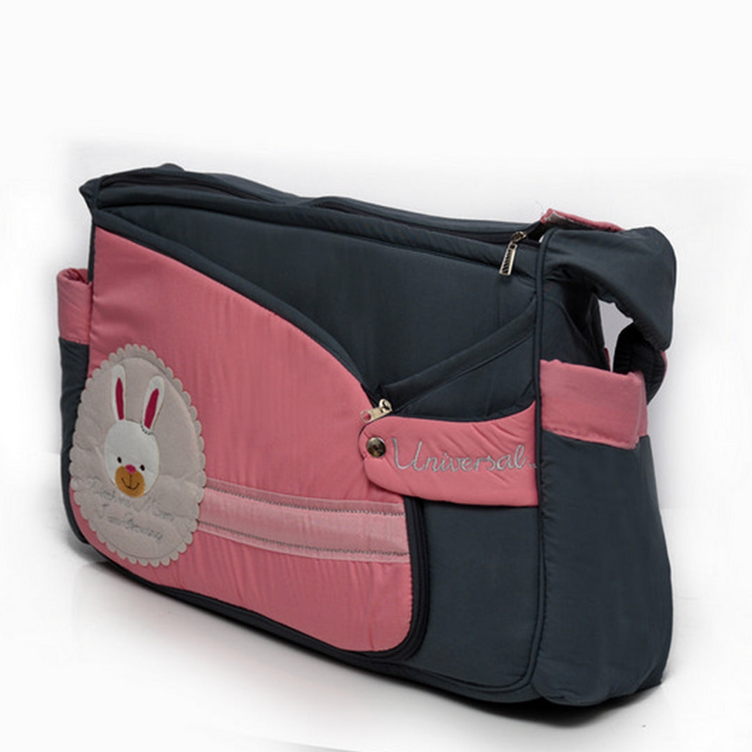 Cute Embroidered Animal Patch Diaper Bag with Matching Changing Mat
