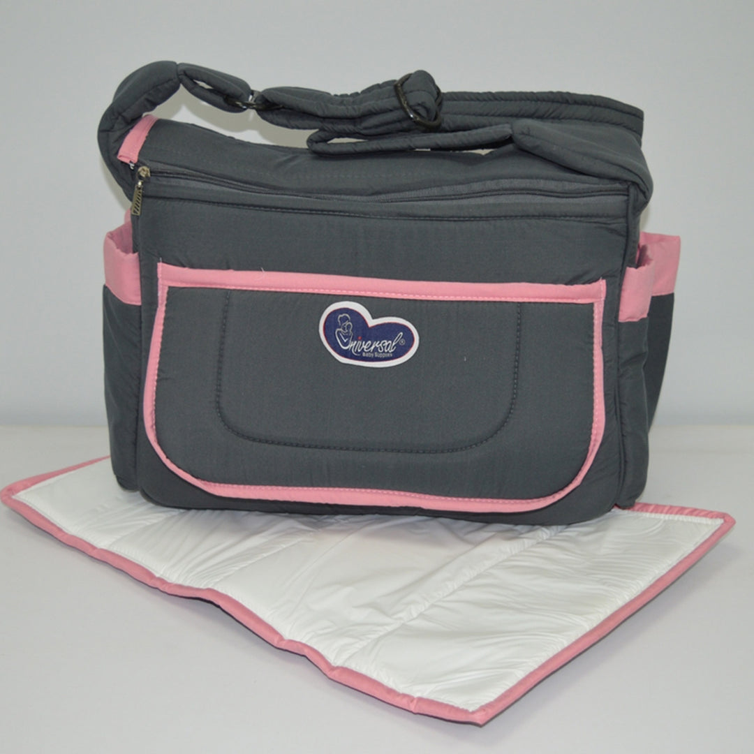 Cute Embroidered Animal Patch Diaper Bag with Matching Changing Mat