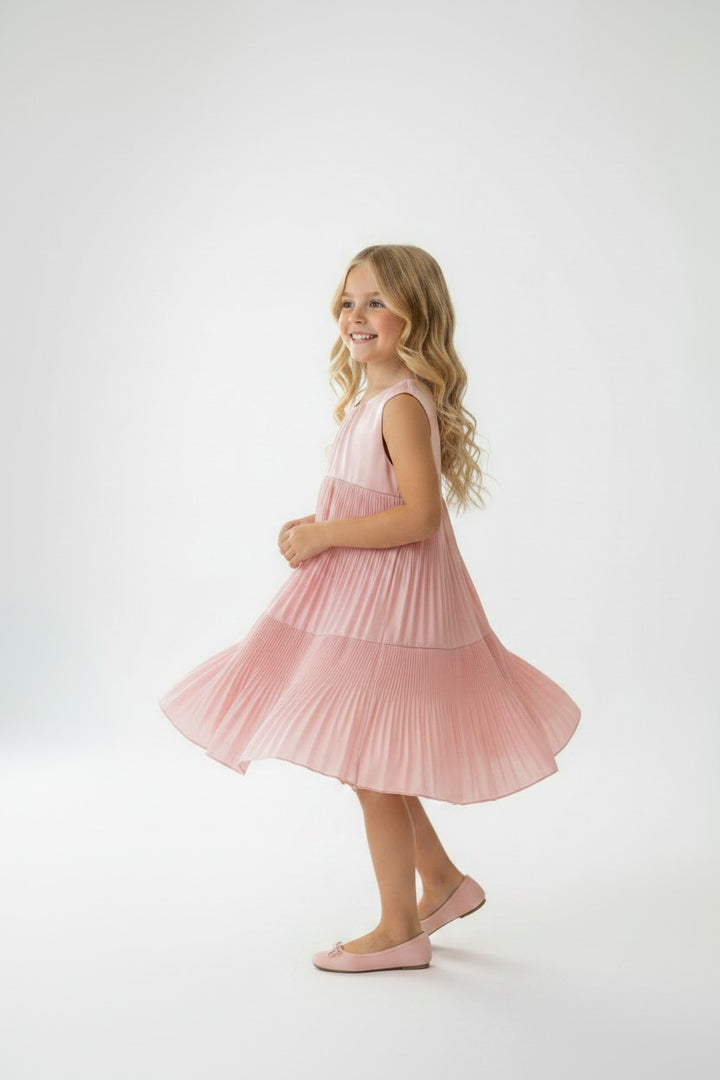 Summer Pleated Party Tiered Dress