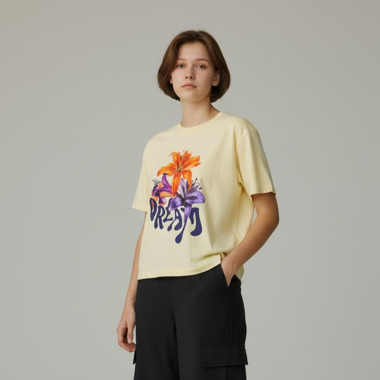 Dream Floral Graphic Crop Tee