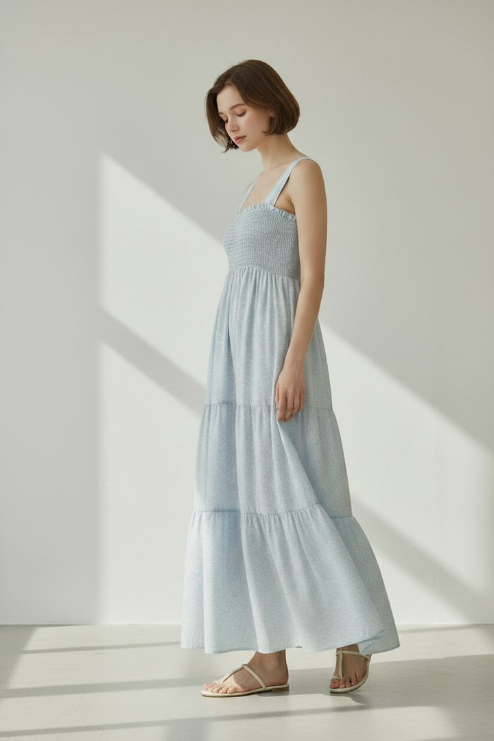 Floral Whispers Smocked Maxi Dress