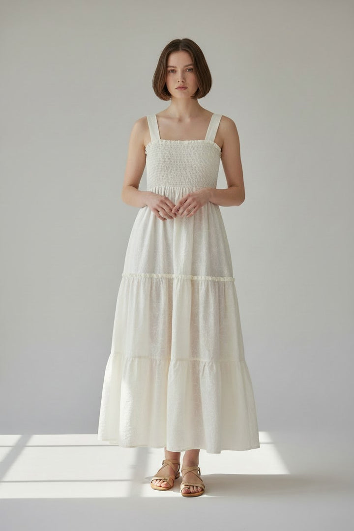 Floral Whispers Smocked Maxi Dress