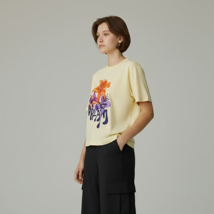 Dream Floral Graphic Crop Tee