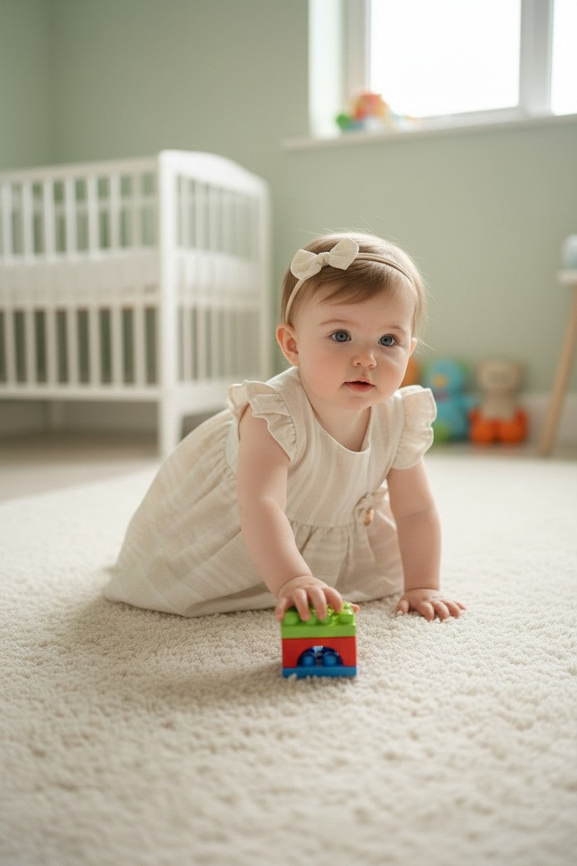 Sweet Linen Whisper Ruffle Dress
