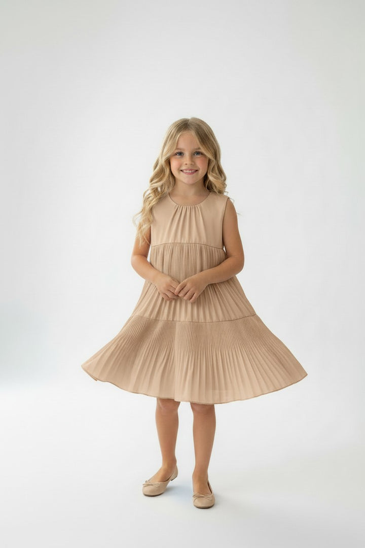 Summer Pleated Party Tiered Dress