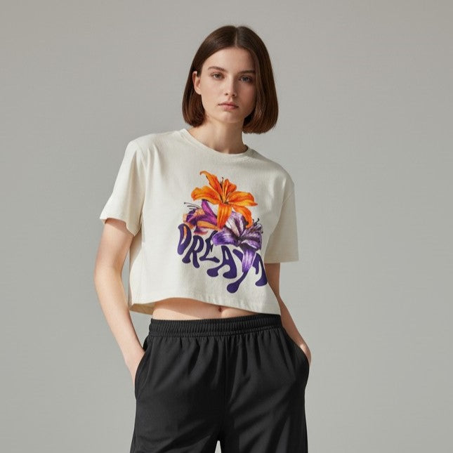 Dream Floral Graphic Crop Tee