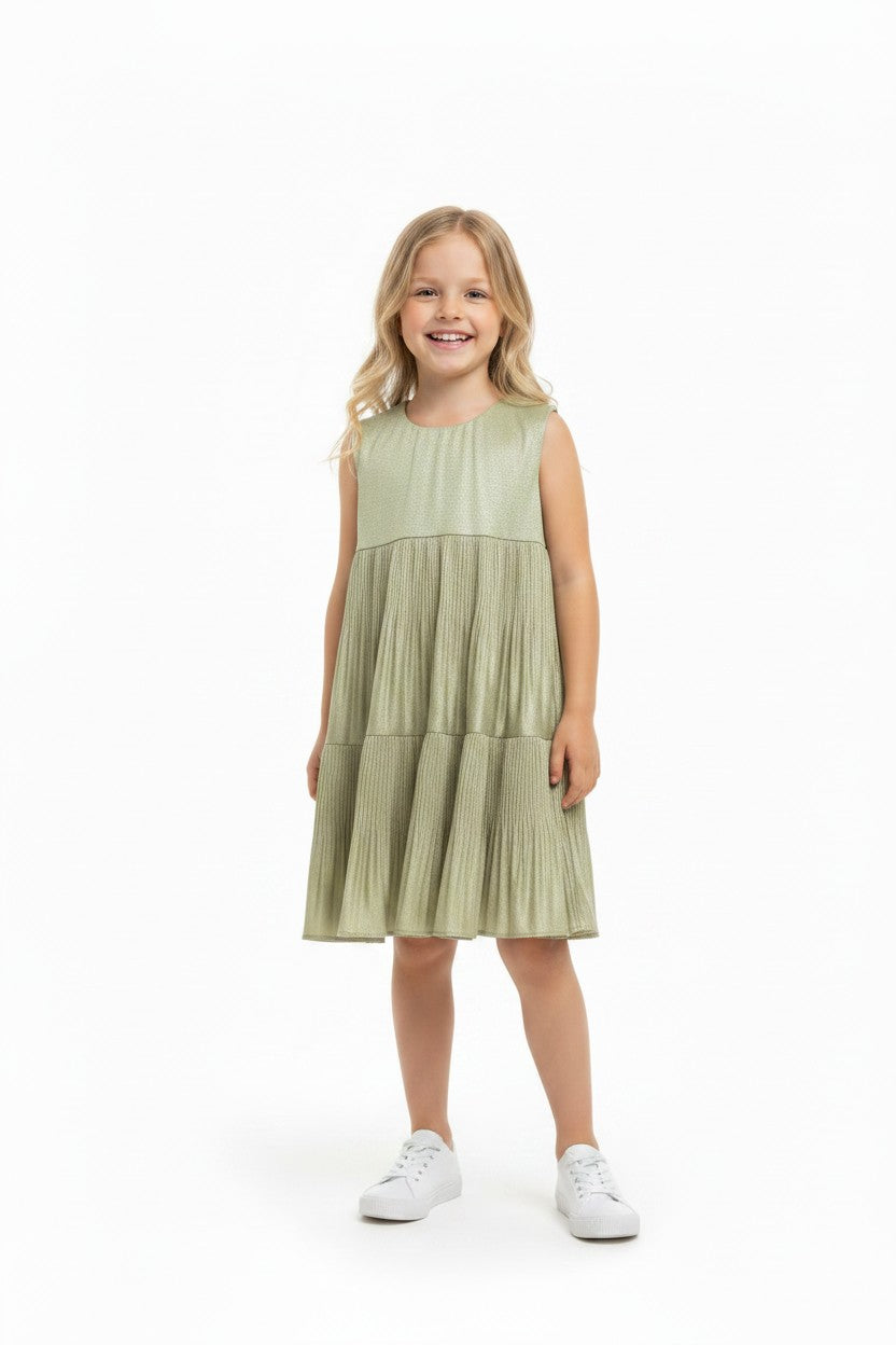 Summer Pleated Party Tiered Dress
