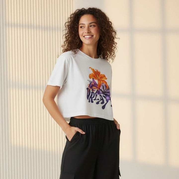 Dream Floral Graphic Crop Tee