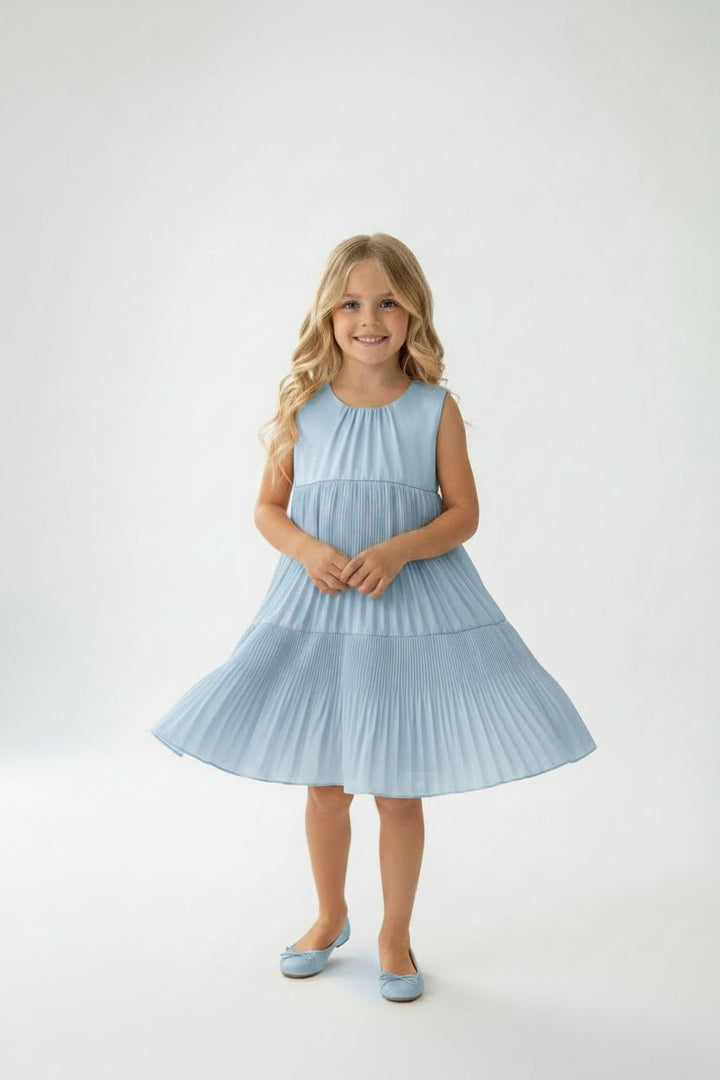 Summer Pleated Party Tiered Dress