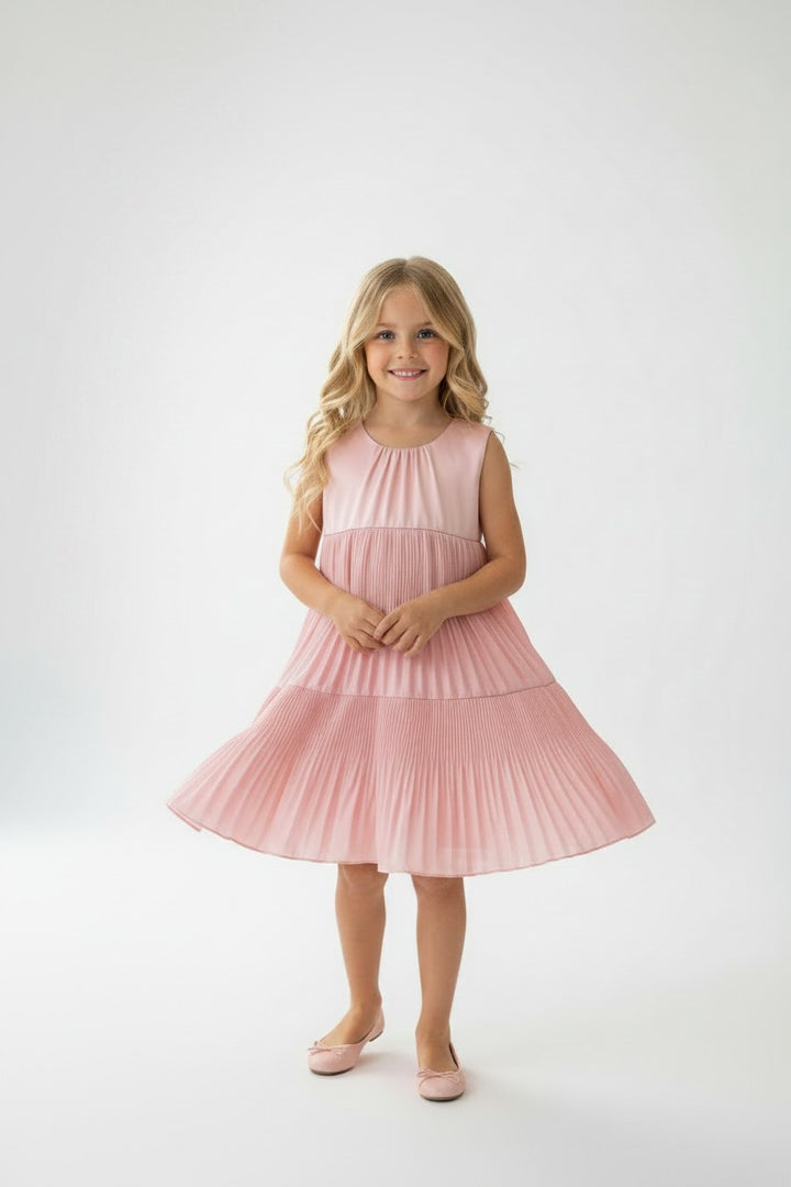 Summer Pleated Party Tiered Dress