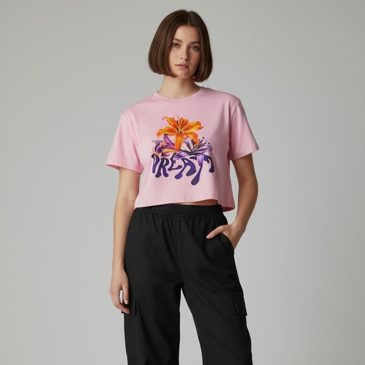 Dream Floral Graphic Crop Tee