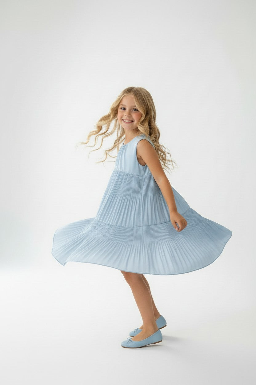 Summer Pleated Party Tiered Dress