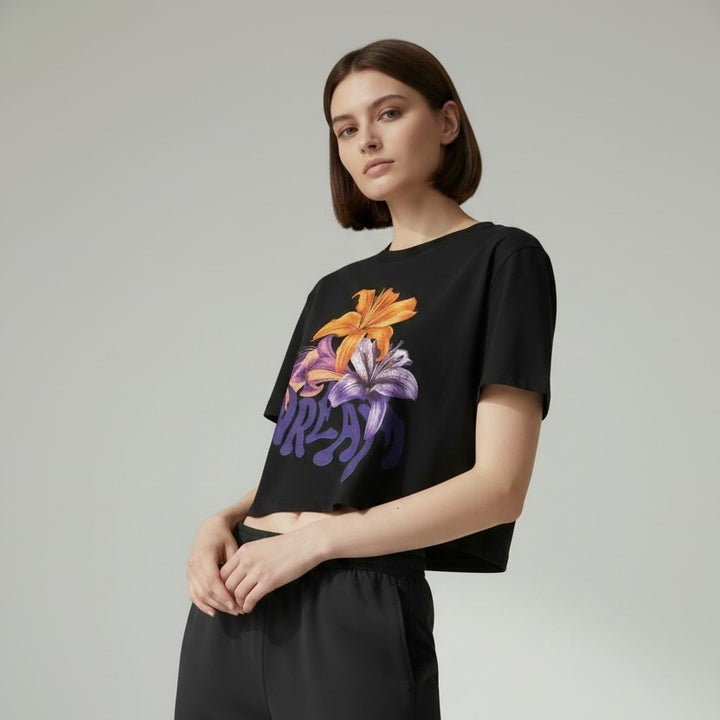 Dream Floral Graphic Crop Tee