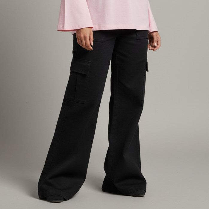 Drawstring Wide-Leg Utility Trousers