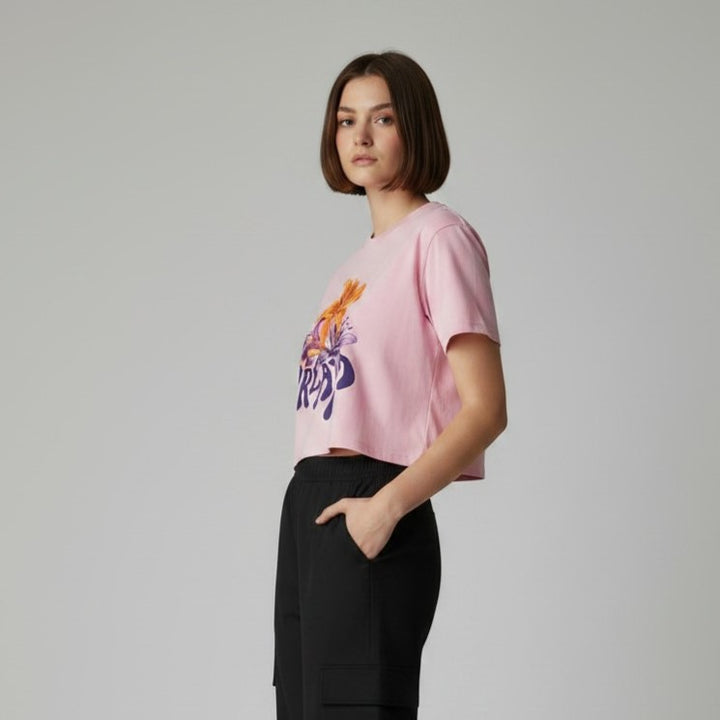 Dream Floral Graphic Crop Tee