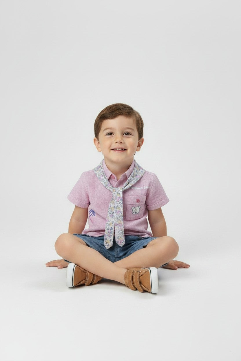 Toddler Playful Graphic Button-Up Shirt