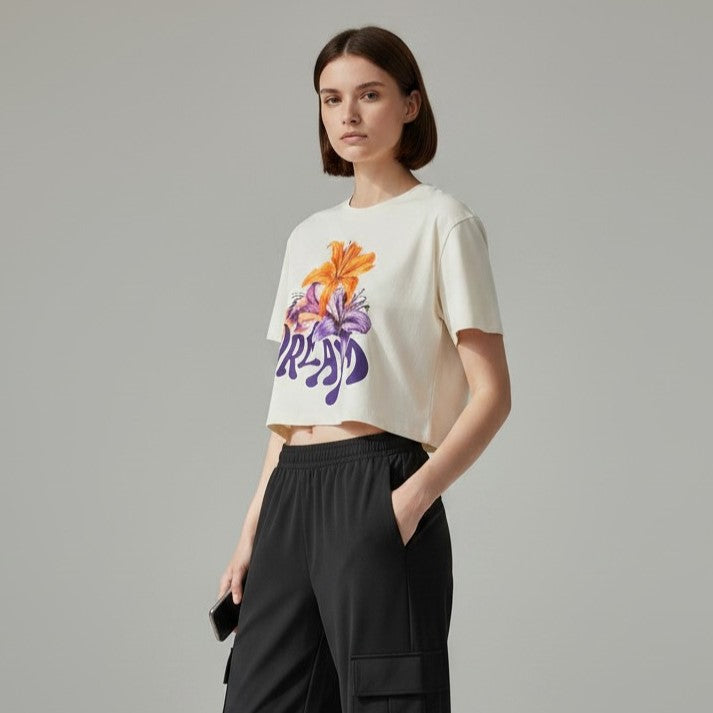 Dream Floral Graphic Crop Tee